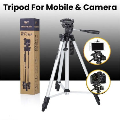 5 Feet Video Stand 330 Big Tripod Mobile Stand For Mobile and DSLR Camera Video Capturing Tripod Stand