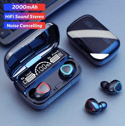 M10 TWS Wireless Earbuds with Charging Power Bank & LED Display 3D Touch Bluetooth Headset